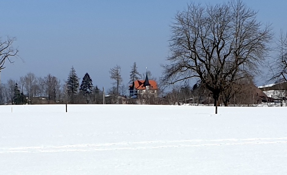 <p>Schloss Schwandegg in Menzingen von ferne.</p>